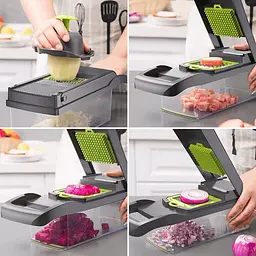 Багатофункціональна овочерізка з контейнером 14 в 1 — Veggie Slicer - мініатюра 5