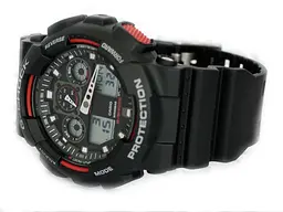 Годинники чоловічі удароміцні оригінальні наручні Японія Casio G-Shock GA-100-1A4ER з полімерним ремінцем - мініатюра 2