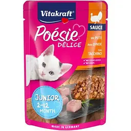 Вологий корм Vitakraft Poésie Délice для кошенят, індичка в соусі, 85 г