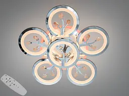 Стельовий LED-світильник «Квіткове сяйво» Diasha 8135/5+1HR — 95 Вт, диммер, пульт, 6 світлових кілець - мініатюра 2