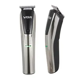 Машинка для стрижки професійна VGR V-029 акумуляторна з насадками, срібло VGR HP-V-029 - мініатюра 3
