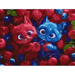 Картина за номерами "Ягідні пухнастики" ©art_selena_ua KHO5143, 30х40 см