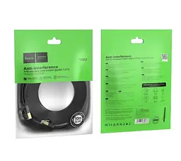Патч-корд Hoco US07 General pure copper flat network cable (L-10M) Чорний - мініатюра 2