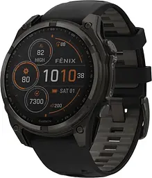 Смарт-годинник Garmin Fenix 8 51mm Solar Sapphire Carbon Gray DLC Titanium w. Black/Pebble Gray S. Band (010-02907-10/11/7 - мініатюра 3