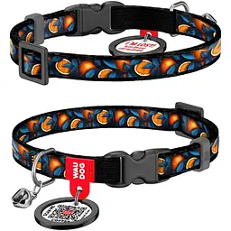 Нашийник для котів Waudog Nylon Апельсини з QR паспортом XS 20-30x1 см