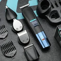 Машинка для стрижки волосся XPRO V-108 професійна з насадками триммер сіра (41578-15998_448) - мініатюра 3