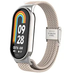 Ремінець для Xiaomi Smart Band 10/9/8, Braided Solo Loop, бежевий, нейлоновий плетений браслет, еластичний змінний ремінець для фітнес-трекера з надійним кріпленням, ArmorStandart (ARM88103)