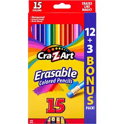 Олівці кольорові Cra-Z-Art з гумкою 15 шт. (10459CRA)