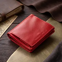 Вертикальне глянсове портмоне з накладною монетницею Grande Pelle 11331 червоне - мініатюра 3