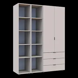 Розпашна Шафа для одягу Doros Гелар з 2 Етажерками Кашемір 2 ДСП 153.9х49.5х203.4 (80737644) - мініатюра 7