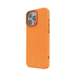 Карбоновый чехол для Apple iPhone 16 Pro, LikeCarbon2 MagCase, оранжевый, тонкий защитный чехол-панель из поликарбоната с магнитами N52, MagSafe, противоударный, совместим с беспроводной зарядкой, приподнятые края для защиты камеры - мініатюра 5