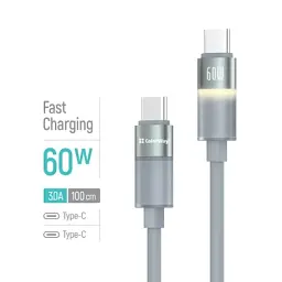 Дата кабель USB-C to USB-C 1.0m 3A 60W warm light gray ColorWay (CW-CBPDCC092-GR) - мініатюра 4