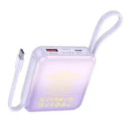 Портативна батарея Power Bank Hoco Q23 Blade 22.5W+PD20W with cable 10000mAh Purple - мініатюра 2