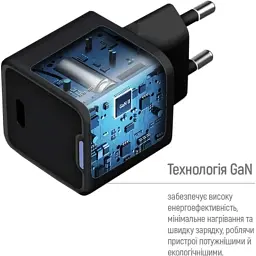 Зарядний пристрій ColorWay GaN Mini 25W PD Port PPS USB-C black (CW-CHS052PD-BK) - мініатюра 8