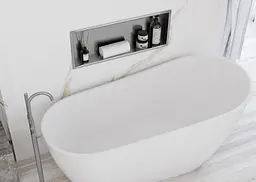 Вбудована полиця Rea 30x60 nickel brushed з обідком REA-05602, Нержавіюча сталь - мініатюра 4