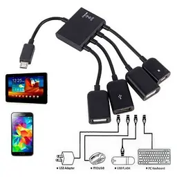 Концентратор Lapara (LA-MicroUSB-OTG-HUB black) - мініатюра 7