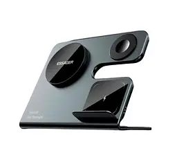 Бездротовий мультизарядний пристрій Essager Ruicheng desktop magnetic suction 15W (3 in 1) чорний - мініатюра 2
