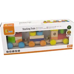 Дерев'яний поїзд Viga Toys Кольорові кубики (51610) - мініатюра 3