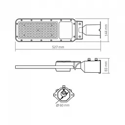 LED ліхтар вуличний VIDEX IP65 SLE17 100W 11000Lm 5000K 220V - мініатюра 8