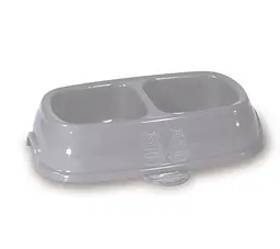 Stefanplast (Стефанпласт) Break 13 Миска подвійна для невеликих порід котів і собак 0,2+0,2 л (сталевий-синій)