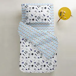 Набір простирадло на резинці Cosas Zigzag & Star 60х120х12 см (SetSheet_ZigBlueGrey_StarGrey_120x60) - мініатюра 5