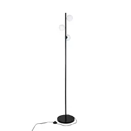 Торшер Levistella 7529834-3 BLACK, G9, 3 плафона, чорний метал, біле скло, сучасний стиль для дому