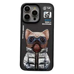 Чохол Nimmy 3D Matal Buttons Apple iPhone 15 Pro Max Dog Black