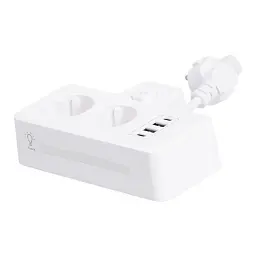 Мережевий фільтр-розгалужувач Yiwu HP-5-17 SNAILS BKL-502 EU на 2 розетки LED 4 USB білий - мініатюра 6