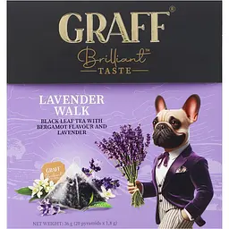 Чай чорний Graff Lavender walk у пірамідках з ароматом бергамоту та лаванди 36 г (20 шт. х 1.8 г)  - мініатюра 3