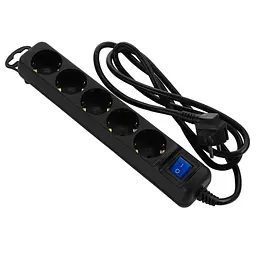 Мережевий фільтр 2E 1.8м black (2E-U05ESM1.8B)