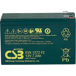 Акумулятор CSB AGM 12V [12V/7.2Ah/86.4Wh] [EVX1272] [112326] - мініатюра 1