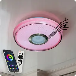 Люстра світлодіодна 517 Dlight RGB з пультом і колонкою 45Вт Білий (02172)