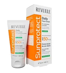 Сонцезахисний крем для обличчя та тіла Контроль жирності SPF50+ Revuele 50 мл - мініатюра 2