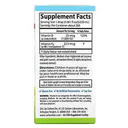 Вітамін D3 та D3+K2 для дітей Kid's Super Daily D3 + K2 10.16 ml Carlson vit0006348 - мініатюра 2