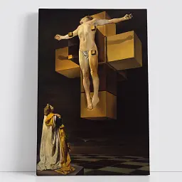 Інтер'єрна картина Гіперкубічне тіло, Сальвадор Далі, Salvador Dalí, Corpus Hypercubus, інтер'єрний декор, 90×60 см (id6996)