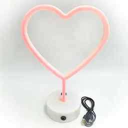 Неоновий світильник нічник лампа настільна декоративна Neon Decoration Lamp Серце червоне - мініатюра 2