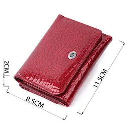Стильний жіночий фактурний гаманець із натуральної шкіри ST Leather 22731 червоний - мініатюра 6