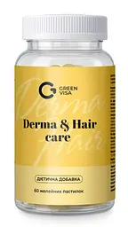 Вітамінно-мінеральний комплекс для краси шкіри та волосся Derma & Hair care 60 желейних пастилок Грін Віза - мініатюра 1