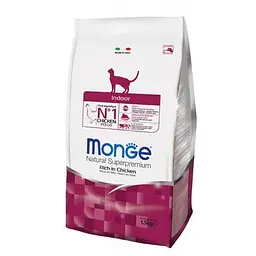Сухий корм Monge Cat Indoor з куркою та рисом для котів, що живуть у приміщенні 400 гр