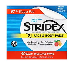 Диски для обличчя й тіла Stridex XL Face & Body Pads без спирту 90 дисків