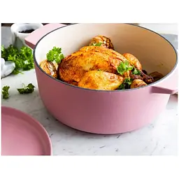 Каструля KitchenAid Cast Iron чавунна з кришкою 26 см 5.2 л суха троянда (CC007431-001) - мініатюра 8