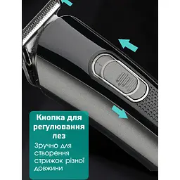 Тример для стрижки волосся, машинка для стрижки аккумуляторна, тример для бороди та носа, набір для стрижки, тример для гоління, Vgr V 175 5 в 1 trimmer, Gray
 - мініатюра 7