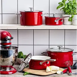 Ківш KitchenAid Steel Core з кришкою 18 см 2 л червоний (CC003264-001) - мініатюра 5