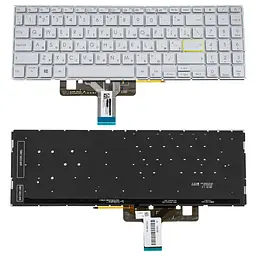 Клавіатура для ноутбука ASUS (X521 series) rus, silver, без кадру, підсвічування клавіш (ОРИГІНАЛ)