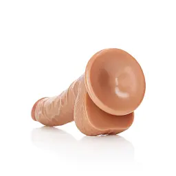 Фалоімітатор RealRock Curved Realistic Balls 7" 18 см (бежевий) - мініатюра 5