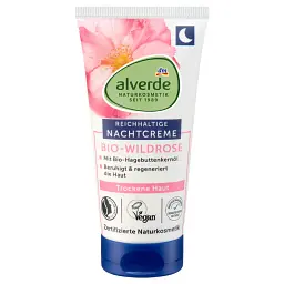 Нічний крем Alverde Naturkosmetik Wildrose з органічною дикою трояндою 50 мл - мініатюра 2