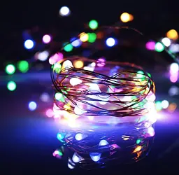 Світлодіодна гірлянда нитка крапля роси 20 м 200led батарейки RGB