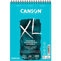 Альбом для акварелі на спіралі XL A5 (14,8х21см) 300г/м2 20л середнє зерно Canson