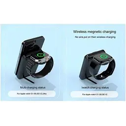 Зовнішній акумулятор Grand D21 2in1 Foldable Magnetic Wireless Charger with 10000mAh power bank - мініатюра 2