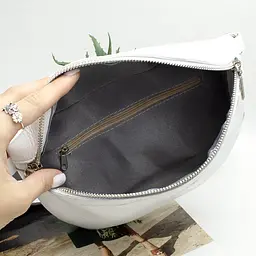 Бананка жіноча шкіряна Handycover S351 біла через плече - мініатюра 4